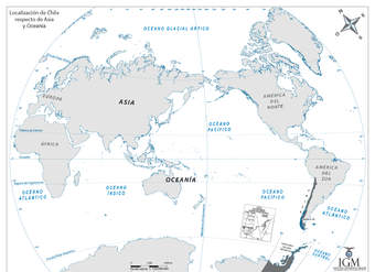 Localización de Chile respecto de Asia y Oceanía Localización de Chile respecto de Asia y Oceanía