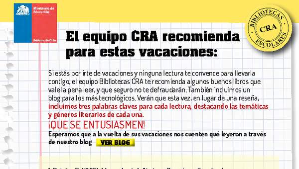 Lecturas recomendadas por el CRA Lecturas recomendadas por el CRA