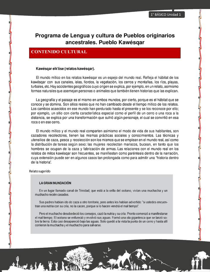 Orientaciones al docente - LC01 - Kawésqar - U1 - Contenidos culturales Orientaciones al docente - LC01 - Kawésqar - U1 - Contenidos culturales