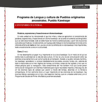 Orientaciones al docente - LC02 - Kawésqar - U3 - Contenido cultural Orientaciones al docente - LC02 - Kawésqar - U3 - Contenido cultural