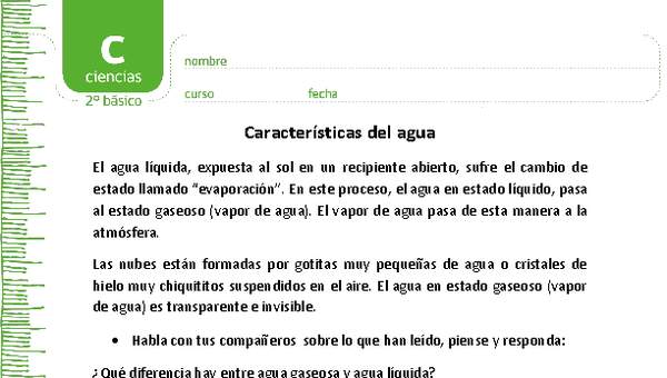Características del agua Características del agua