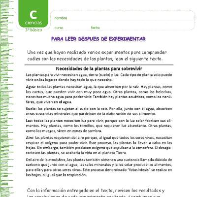 Para leer después de experimentar Para leer después de experimentar