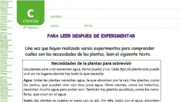 Para leer después de experimentar Para leer después de experimentar