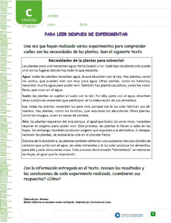 Para leer después de experimentar Para leer después de experimentar