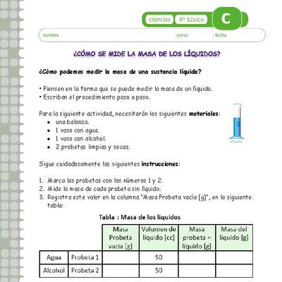 ¿Cómo se mide la masa de los líquidos? ¿Cómo se mide la masa de los líquidos?