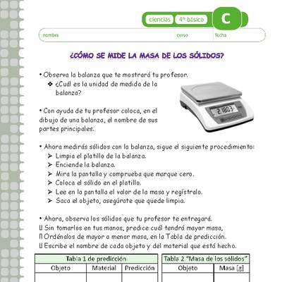 ¿Cómo se mide la masa de los sólidos? ¿Cómo se mide la masa de los sólidos?