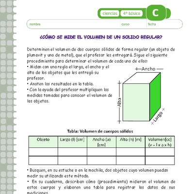 ¿Cómo se mide el volumen de un sólido regular? ¿Cómo se mide el volumen de un sólido regular?