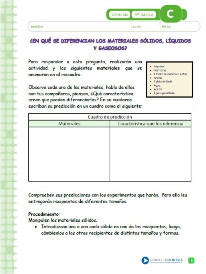 ¿En qué se diferencian los materiales sólidos, líquidos y gaseosos? ¿En qué se diferencian los materiales sólidos, líquidos y gaseosos?