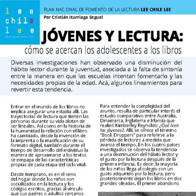 Jóvenes y lectura Jóvenes y lectura