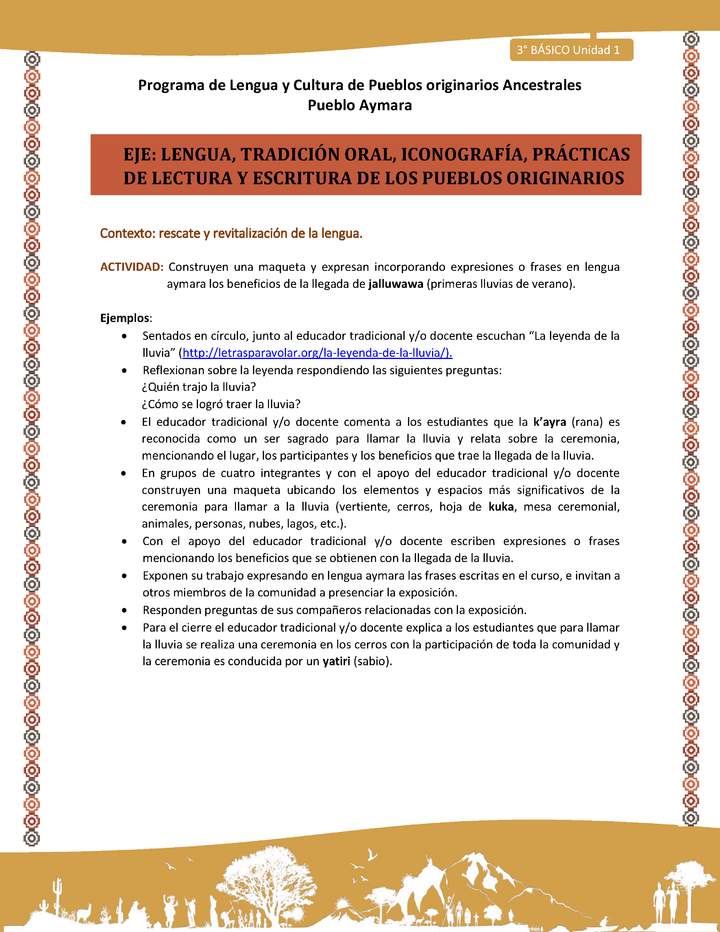 04-Actividad Sugerida LC03 U01-LR01-Construyen  una  maqueta  y  expresanincorporando  expresiones  o  frases  en  lengua aymara los beneficios de la llegada de jalluwawa 04-Actividad Sugerida LC03 U01-LR01-Construyen  una  maqueta  y  expresanincorporando  expresiones  o  frases  en  lengua aymara los beneficios de la llegada de jalluwawa