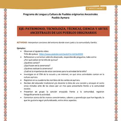 12-Actividad Sugerida LC03 U01-OA16-Interpretan canciones del entorno donde viven junto a la comunidad y familia. 12-Actividad Sugerida LC03 U01-OA16-Interpretan canciones del entorno donde viven junto a la comunidad y familia.