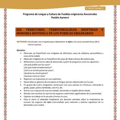 07-Actividad Sugerida LC03 U01-0A07-Construyen una maqueta para representar el ayllu y las casas caracter+¡sticas de la cultura aymara. 07-Actividad Sugerida LC03 U01-0A07-Construyen una maqueta para representar el ayllu y las casas caracter+¡sticas de la cultura aymara.