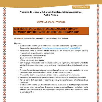 13-Actividad Sugerida LC03-U02-0A06-Realizan la feria alasita para celebrar la fiesta de la chakana. 13-Actividad Sugerida LC03-U02-0A06-Realizan la feria alasita para celebrar la fiesta de la chakana.