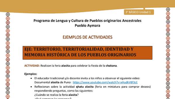 13-Actividad Sugerida LC03-U02-0A06-Realizan la feria alasita para celebrar la fiesta de la chakana. 13-Actividad Sugerida LC03-U02-0A06-Realizan la feria alasita para celebrar la fiesta de la chakana.