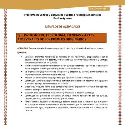 18-Actividad Sugerida LC03-U02-OA13-Recrean a través de una maqueta las técnicas de producción de cultivo en terraza. 18-Actividad Sugerida LC03-U02-OA13-Recrean a través de una maqueta las técnicas de producción de cultivo en terraza.