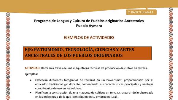 18-Actividad Sugerida LC03-U02-OA13-Recrean a través de una maqueta las técnicas de producción de cultivo en terraza. 18-Actividad Sugerida LC03-U02-OA13-Recrean a través de una maqueta las técnicas de producción de cultivo en terraza.