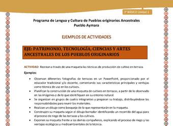 18-Actividad Sugerida LC03-U02-OA13-Recrean a través de una maqueta las técnicas de producción de cultivo en terraza. 18-Actividad Sugerida LC03-U02-OA13-Recrean a través de una maqueta las técnicas de producción de cultivo en terraza.