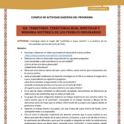 12-Actividad Sugerida LC03-U03-OA08-Investigan sobre el origen del “cachimbo o cueca nortina” y su práctica en las comunidades aymara del norte de Chile. 12-Actividad Sugerida LC03-U03-OA08-Investigan sobre el origen del “cachimbo o cueca nortina” y su práctica en las comunidades aymara del norte de Chile.