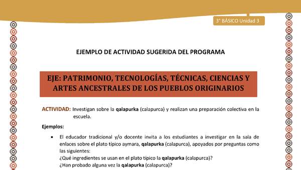15-Actividad Sugerida LC03-U03-OA15-nvestigan sobre la qalapurka (calapurca) y realizan una preparación colectiva en la escuela 15-Actividad Sugerida LC03-U03-OA15-nvestigan sobre la qalapurka (calapurca) y realizan una preparación colectiva en la escuela