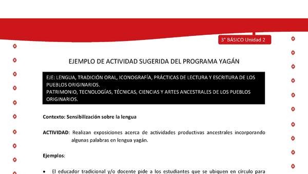 Realizan exposiciones acerca de actividades productivas ancestrales incorporando algunas palabras en lengua Realizan exposiciones acerca de actividades productivas ancestrales incorporando algunas palabras en lengua