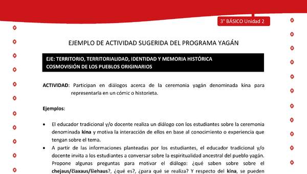 Participan en diálogos acerca de la ceremonia yagán denominada kina para representarla en un cómic o histor Participan en diálogos acerca de la ceremonia yagán denominada kina para representarla en un cómic o histor