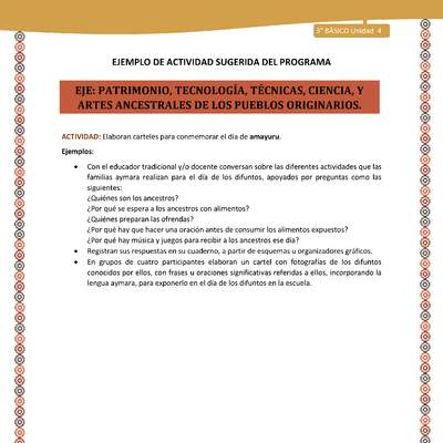 17-Actividad Sugerida LC03-U03 -AYM-OA14-Elaboran carteles para conmemorar el día de amayuru. 17-Actividad Sugerida LC03-U03 -AYM-OA14-Elaboran carteles para conmemorar el día de amayuru.