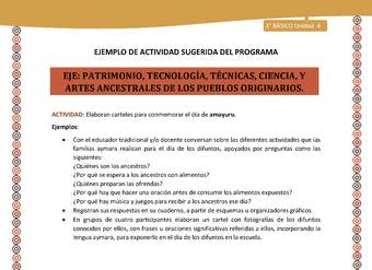 17-Actividad Sugerida LC03-U03 -AYM-OA14-Elaboran carteles para conmemorar el día de amayuru. 17-Actividad Sugerida LC03-U03 -AYM-OA14-Elaboran carteles para conmemorar el día de amayuru.