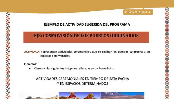 15-Actividad Sugerida LC03-U03 -AYM-OA09-Representan actividades ceremoniales que se realizan en tiempos satapacha y en espacios determinados. 15-Actividad Sugerida LC03-U03 -AYM-OA09-Representan actividades ceremoniales que se realizan en tiempos satapacha y en espacios determinados.