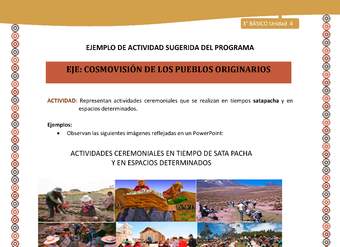 15-Actividad Sugerida LC03-U03 -AYM-OA09-Representan actividades ceremoniales que se realizan en tiempos satapacha y en espacios determinados. 15-Actividad Sugerida LC03-U03 -AYM-OA09-Representan actividades ceremoniales que se realizan en tiempos satapacha y en espacios determinados.