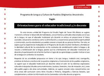 Orientaciones para el educador tradicional y/o docente Orientaciones para el educador tradicional y/o docente