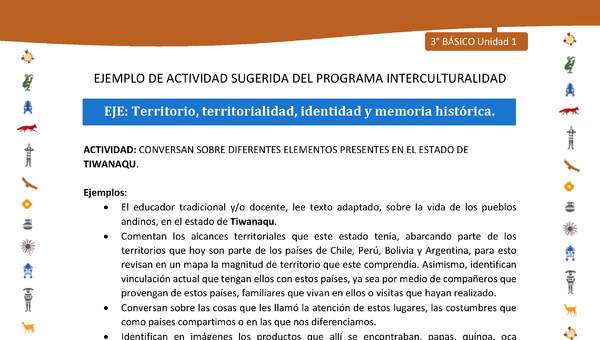 Conversan sobre diferentes elementos presentes en el estado de tiwanaqu Conversan sobre diferentes elementos presentes en el estado de tiwanaqu