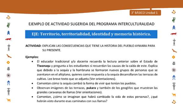 Explican las consecuencias que tiene la historia del pueblo Aymara para su presente Explican las consecuencias que tiene la historia del pueblo Aymara para su presente