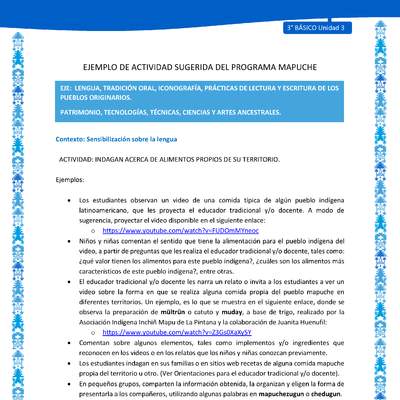 Indagan acerca de alimentos propios de su territorio Indagan acerca de alimentos propios de su territorio