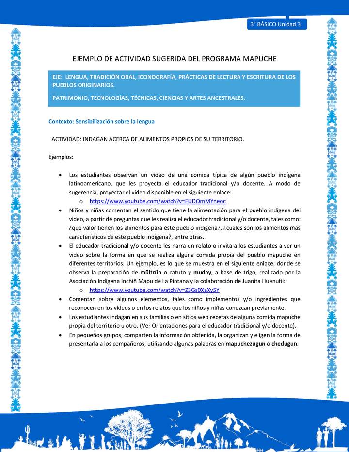 Indagan acerca de alimentos propios de su territorio Indagan acerca de alimentos propios de su territorio