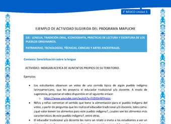 Indagan acerca de alimentos propios de su territorio Indagan acerca de alimentos propios de su territorio