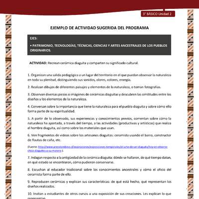 01-Actividad Sugerida LC03 DIA-U01-OA13- Recrean cerámica diaguita y comparten su significado cultural. 01-Actividad Sugerida LC03 DIA-U01-OA13- Recrean cerámica diaguita y comparten su significado cultural.