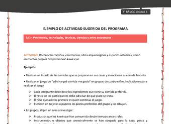06-Actividad sugerida: LC03-KAW-U03-OA15-Reconocen comidas, ceremonias, sitios arqueológicos y espacios naturales, como elementos propios del patrimonio kawésqar. 06-Actividad sugerida: LC03-KAW-U03-OA15-Reconocen comidas, ceremonias, sitios arqueológicos y espacios naturales, como elementos propios del patrimonio kawésqar.