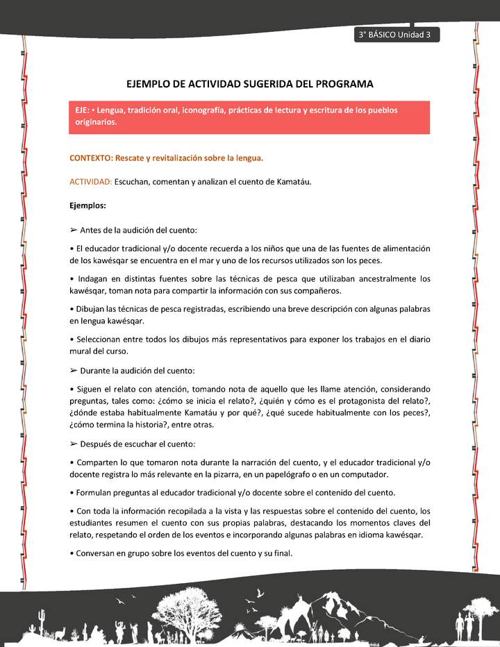 03-Actividad sugerida: LC03-KAW-U03-LR03;LR05-Escuchan, comentan y analizan el cuento de Kamatáu. 03-Actividad sugerida: LC03-KAW-U03-LR03;LR05-Escuchan, comentan y analizan el cuento de Kamatáu.