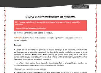 03-Actividad sugerida: LC03-KAW-U04-LA04;OA09-Elaboran fichas ilustradas sobre conceptos significativos asociados a nociones de tiempo y espacio. 03-Actividad sugerida: LC03-KAW-U04-LA04;OA09-Elaboran fichas ilustradas sobre conceptos significativos asociados a nociones de tiempo y espacio.