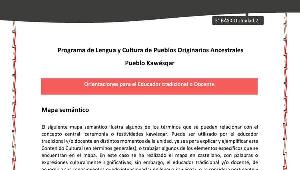 01-Orientaciones al docente - LC03 - Kawésqar - U2 - Mapa semántico 01-Orientaciones al docente - LC03 - Kawésqar - U2 - Mapa semántico