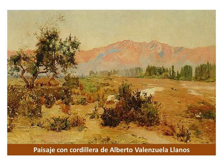 Paisaje con cordillera de Alberto Valenzuela Llanos Paisaje con cordillera de Alberto Valenzuela Llanos