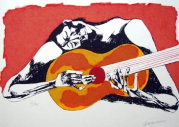 El guitarrista de Oswaldo Guayasamin El guitarrista de Oswaldo Guayasamin