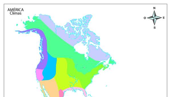 Climas de América a color Climas de América a color