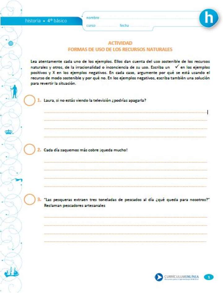 Formas de uso de los recursos naturales Formas de uso de los recursos naturales