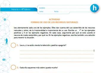 Formas de uso de los recursos naturales Formas de uso de los recursos naturales