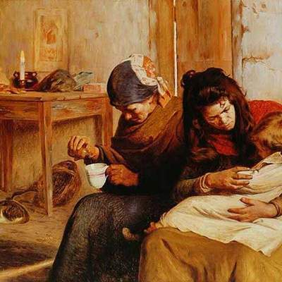 El niño enfermo de Pedro Lira El niño enfermo de Pedro Lira