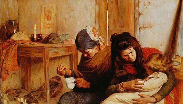 El niño enfermo de Pedro Lira El niño enfermo de Pedro Lira