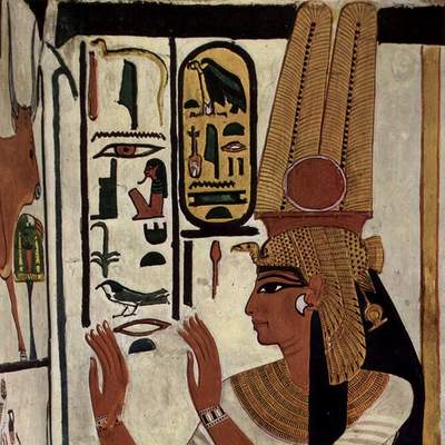 Pintura de la cámara funeraria de Nefertari Pintura de la cámara funeraria de Nefertari