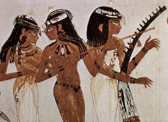 Pintura en cámara funeraria con músicas Pintura en cámara funeraria con músicas