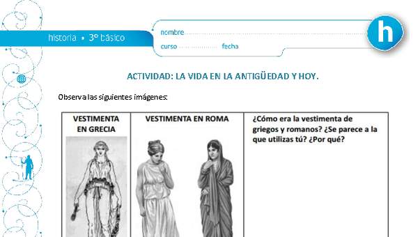La vida en la Antigüedad y hoy La vida en la Antigüedad y hoy
